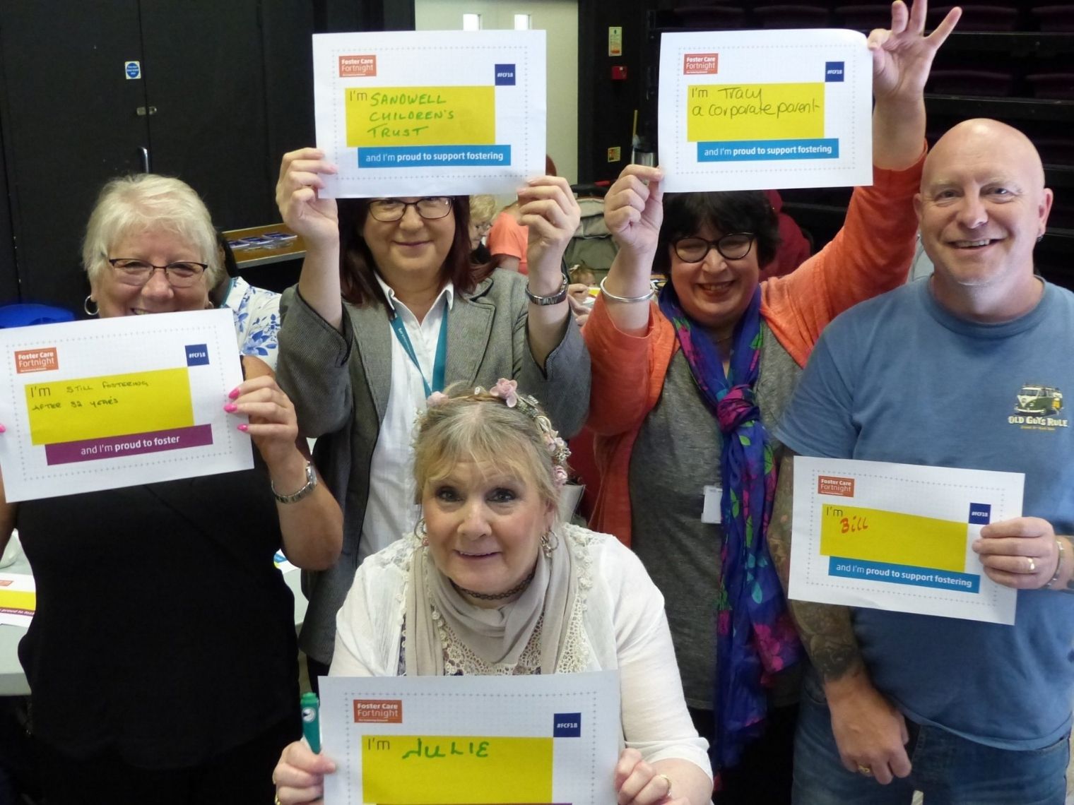 Gill Hassett, Frances Craven, Tracy Collins, Bill Perry and Sarah Willett, showing their support