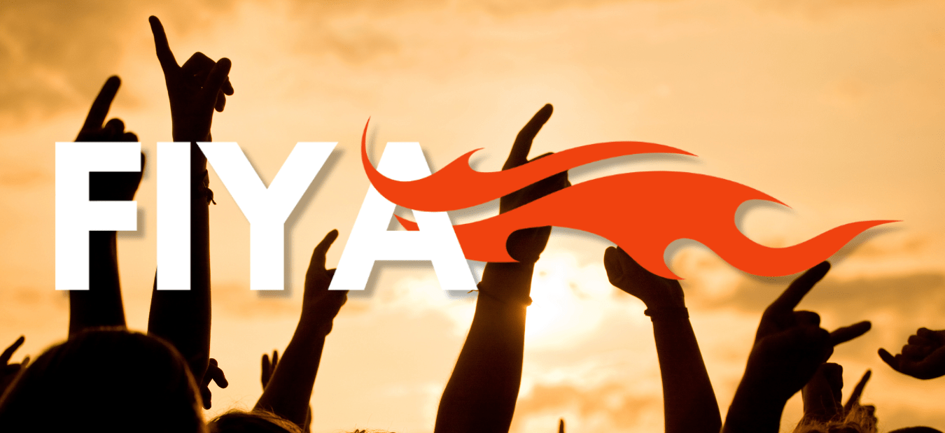 FIYA Logo Text with a flame